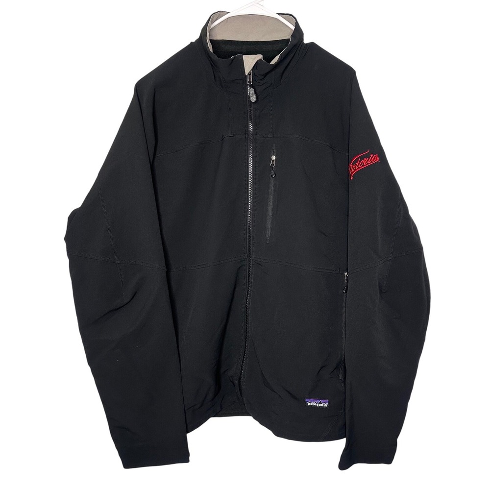 Patagonia Men's Softshell Full Zip Windshield Jacket Sz XL Black *BRANDED LOGO*
